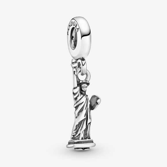 PANDORA New York Statue of Liberty Dangle Charm Authentic Silver Freedom City - Picture 1 of 12